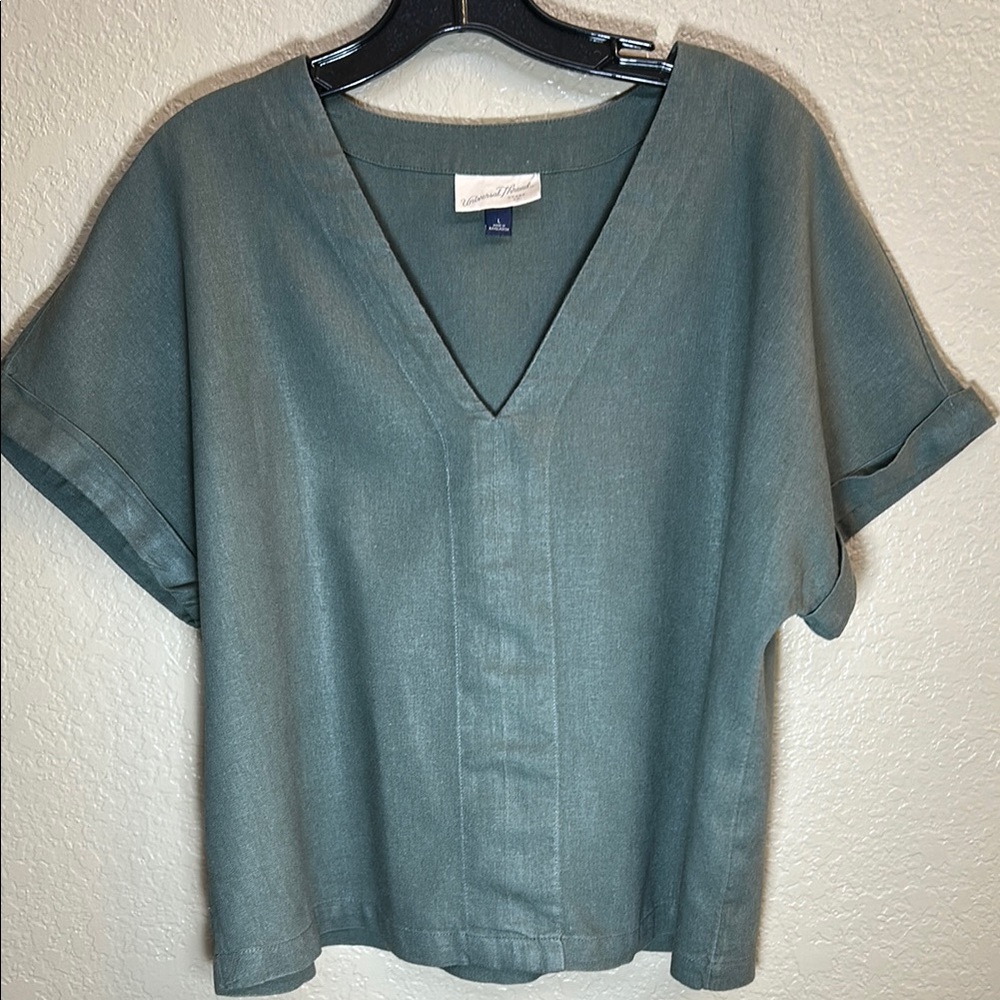 UNIVERSAL THREAD Linen Boho Bohemian Minimalist Lagan Look Boxy Fit Top